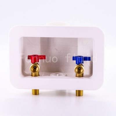 China Manufacturer Lead Free Alloy Washing Machine valve  Outlet Box with 1/2" MIP  Inlet Connection water hammer arrestor