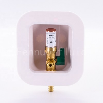 High Quality Quarter Turn Ball Valve pex -to-Connect Ice Maker Outlet Box F1807  water hammer arrestor  CUPC certified